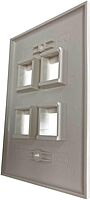 Tripp Lite Safe-IT 4-Port Single-Gang Outlet Keystone Wall Plate, Electrical & AV Applications, Ivory Gloss, TAA Compliant
