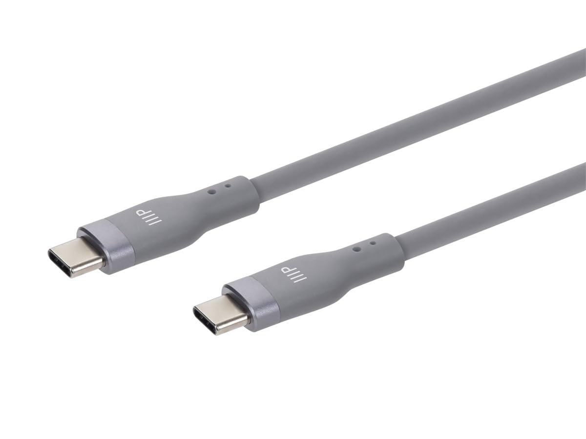Monoprice USB 2.0 USB-C to USB-C Silicone Cable 3ft Gray
