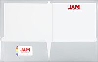 JAM PAPER Laminated Two-Pocket Glossy Presentation Folders - Letter Size