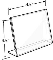 Azar Displays Acrylic L-Shaped Sign Holders, Clear - Pack of 10