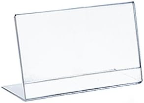 Azar Displays Acrylic L-Shaped Sign Holders, Clear - Pack of 10
