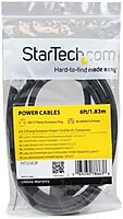 StarTech.com 2m (6ft) Computer Power Cord, 18AWG, EU Schuko To C13, 10A 250V, Black Replacement AC Power Cord