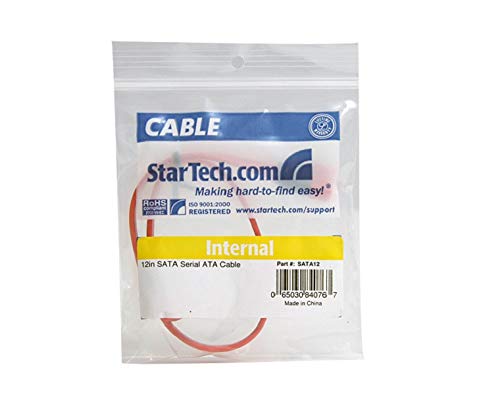 StarTech 12in SATA 7-pin Serial ATA Cable - Male to Male - Red