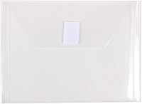 JAM PAPER Plastic Booklet Envelopes with Hook & Loop Closure - Pack of 12