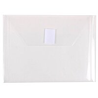 JAM PAPER Plastic Booklet Envelopes with Hook & Loop Closure - Pack of 12