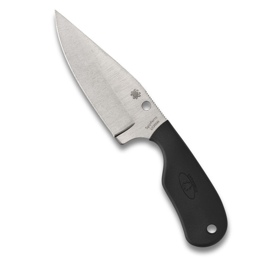 Spyderco Subway Bowie Fixed Blade Knife with Ultra-Corrosion Resistant LC200N Blade and FRN Handle