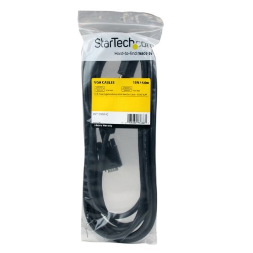 StarTech.com M/M HD15 High Resolution VGA Cable, 15ft, Black