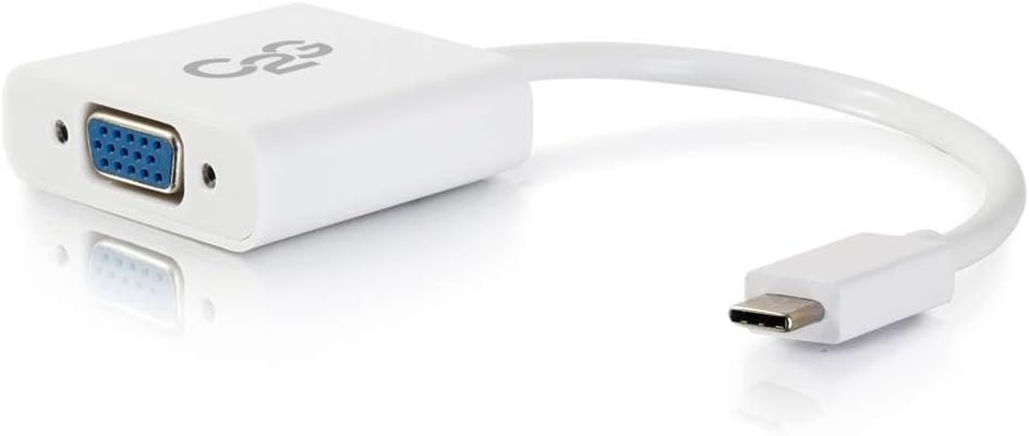 C2G/Cables To Go 29472 USB 3.1 USB-C to VGA Video Adapter - White (TAA Compliant)