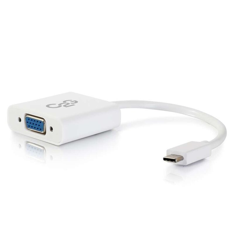 C2G/Cables To Go 29472 USB 3.1 USB-C to VGA Video Adapter - White (TAA Compliant)