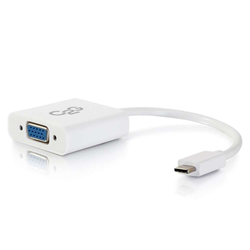 C2G/Cables To Go 29472 USB 3.1 USB-C to VGA Video Adapter - White (TAA Compliant)