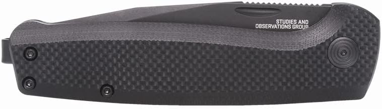 SOG Terminus SJ Daily Ambidextrous Carry Folding Knives with Slip Joint Mechanism | G10 Handle | CRYO D2 Steel Blade Blackout