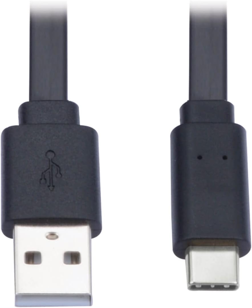 Tripp Lite USB-A to USB-C Cable, Flat Cable Design, USB 2.0, Thunderbolt 3 Compatible Sync and Charge, M/M 3 ft (U038-003-FL)