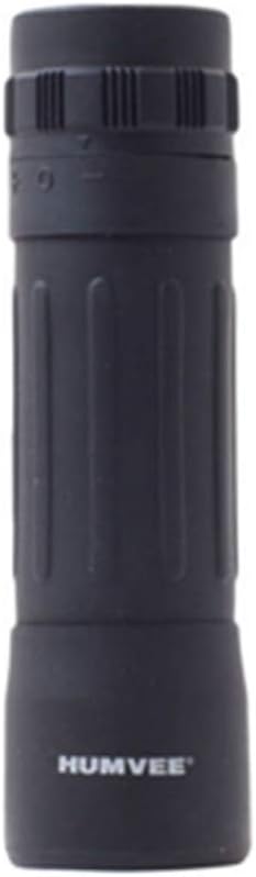 Humvee HMV-B-Mono-BLK Rubber Armor Compact Monocular with Anti-Reflective Ruby Red Lens, 10x25, Black