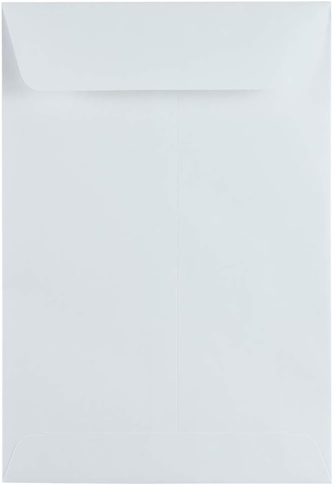 JAM Paper Open-End Catalog Envelopes with Gummed Closure - White