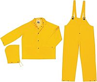 MCR Safety 3-Piece Rain Suit with Pants, 2X-Large, Yellow