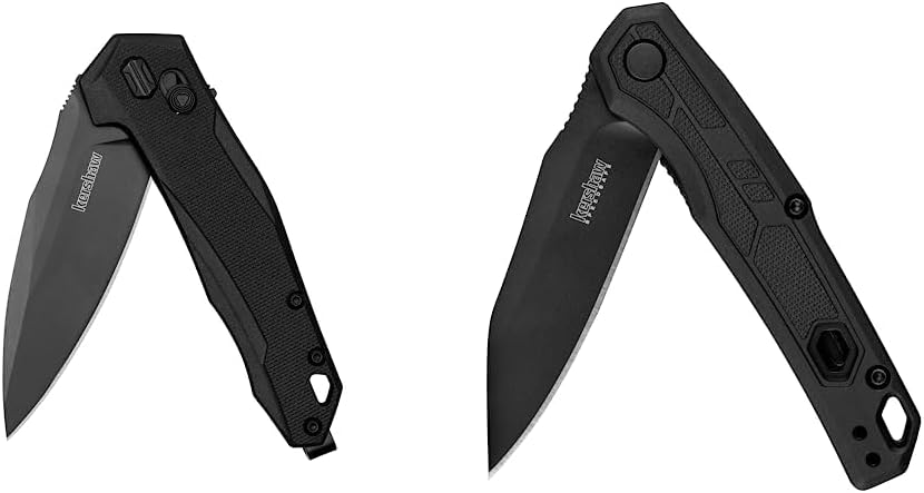 Kershaw Monitor Folding Pocket Knife, 3 Inch Black Blade with D2 Steel, DuraLock Locking Mechanism