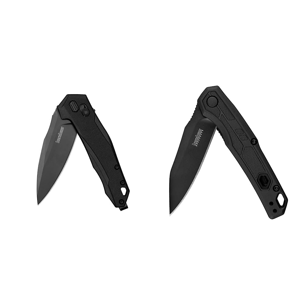 Kershaw Monitor Folding Pocket Knife, 3 Inch Black Blade with D2 Steel, DuraLock Locking Mechanism