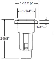 Attwood 91022-7 Oval 2-Pin Base for Angled Pole Light, Black