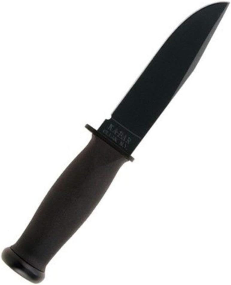 Ka-Bar Kraton Handled Straight Edge Mark 1 Knife , BLACK, 9 3/16-Inch