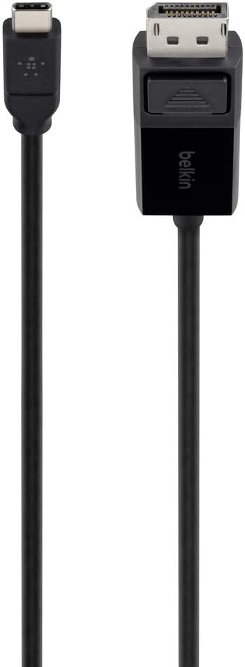 Belkin USB-C to DisplayPort Adapter Cable 4k 60Hz 6 foot - Black - 5.91 ft DisplayPort/USB A/V Cable - B2B10306BLK
