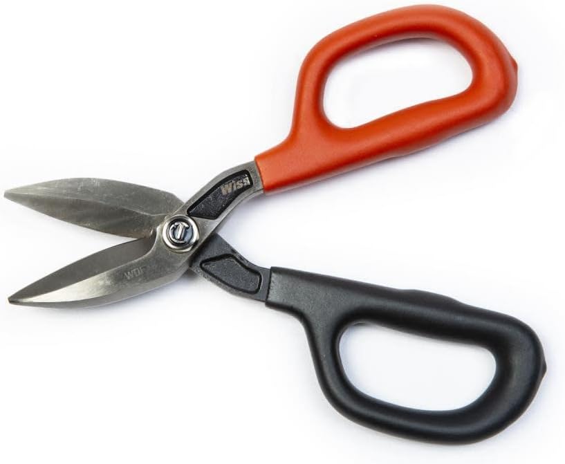 Crescent Wiss 7" Straight Pattern Tinner Snips - Tin Snips for HVAC & Sheet Metal Cutting - With Drop-Forged Steel Blades