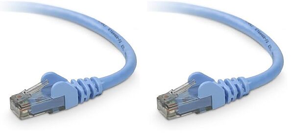 Belkin A3L980-04-BLU-S Patch Cable-RJ-45 (M)-RJ-45 (M)-4 ft-utp-(Cat 6)-Blue (Pack of 2) 1 Count (Pack of 2)