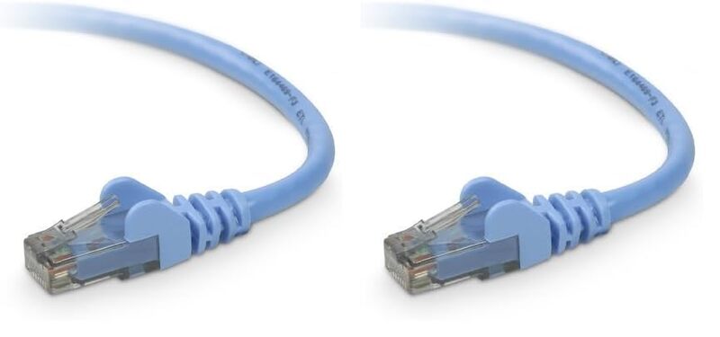 Belkin A3L980-04-BLU-S Patch Cable-RJ-45 (M)-RJ-45 (M)-4 ft-utp-(Cat 6)-Blue (Pack of 2) 1 Count (Pack of 2)
