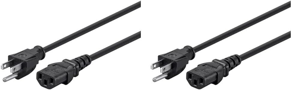 Monoprice Power Cord Cable NEMA 5-15P to IEC C13 - Black