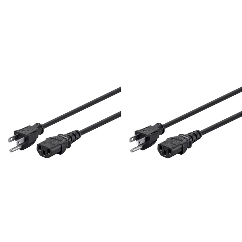Monoprice Power Cord Cable NEMA 5-15P to IEC C13 - Black