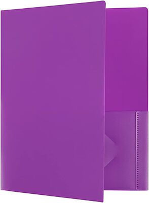 JAM Paper Heavy-Duty 2-Pocket Plastic Presentation Folders - Letter Size