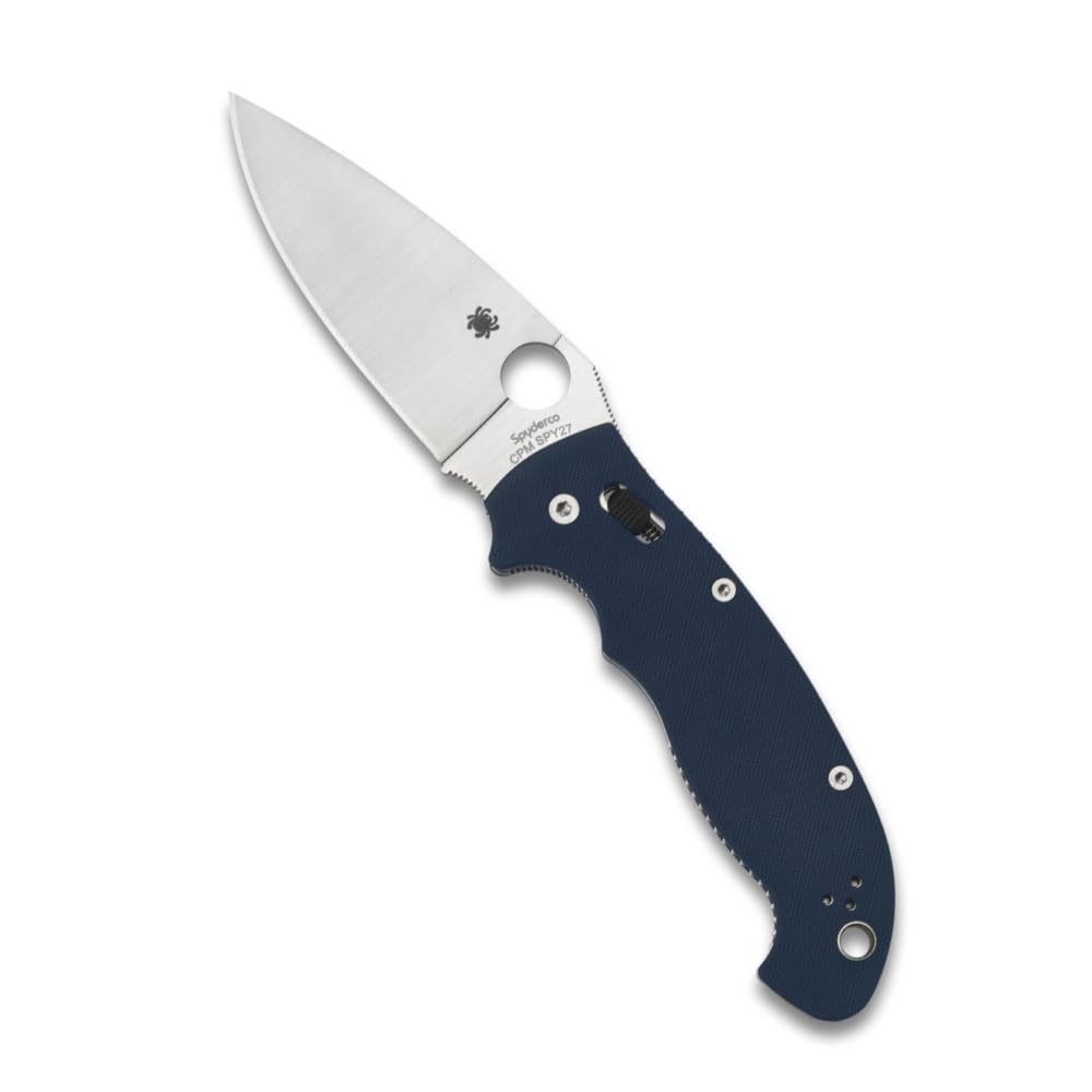 Spyderco Manix 2 XL Folding Knife, Cobalt Blue G-10 Handle - CPM-SPY27 Steel Satin Blade, 3.85 Inches Blade Length