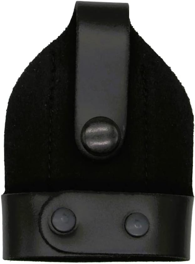 Shield Wallets Bikini Open Top Handcuff Case with Clip and Black Snap Detective Style Black Leather