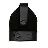 Shield Wallets Bikini Open Top Handcuff Case with Clip and Black Snap Detective Style Black Leather