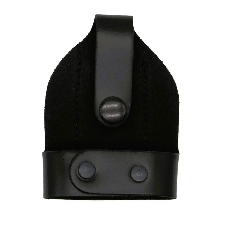 Shield Wallets Bikini Open Top Handcuff Case with Clip and Black Snap Detective Style Black Leather