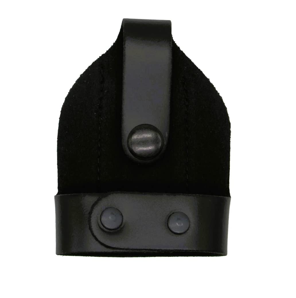 Shield Wallets Bikini Open Top Handcuff Case with Clip and Black Snap Detective Style Black Leather