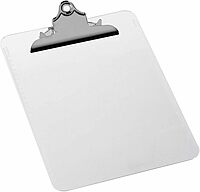 Business Source Sparco Products 01860 Clipboard, Plastic, 9-Inch x12-Inch, Clear