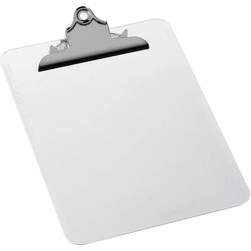 Business Source Sparco Products 01860 Clipboard, Plastic, 9-Inch x12-Inch, Clear