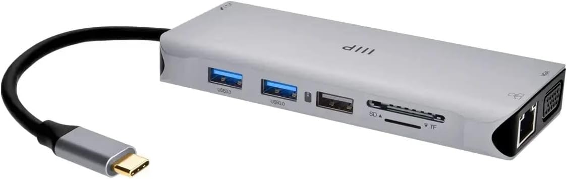 Monoprice 12-in-1 Dual-HDMI + VGA MST Triple Monitor Docking Station, Dual 4K HDMI, VGA, 5Gbps USB-A, Gigabit Ethernet