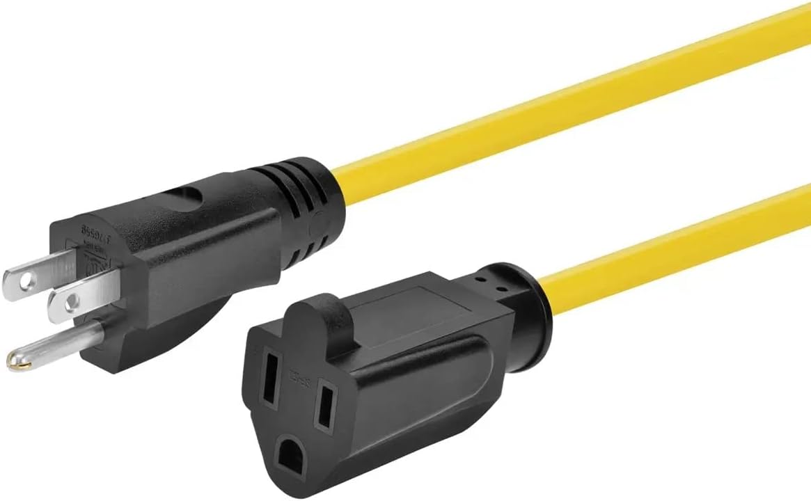 Monoprice Outdoor Extension Cord - NEMA 5-15P to NEMA 5-15R, 15 Amp, SJTW, for Computers, Monitors, Scanners, Printers