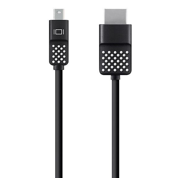Belkin Mini Displayport To HDMI Cable 12ft - Compatible With 4k Monitors - HDMI to Displayport Cable - DP To HDMI Cable - Connect TV & Monitors to MacBook Pro, Surface Pro & More (Black/White)