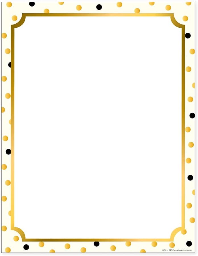 Barker Creek Designer Computer Paper, Gold, 8.5” x 11”, Decorative Printer Paper, Stationery, 50 Sheets per Pkg, Home