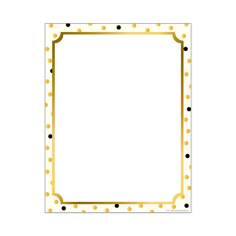 Barker Creek Designer Computer Paper, Gold, 8.5” x 11”, Decorative Printer Paper, Stationery, 50 Sheets per Pkg, Home