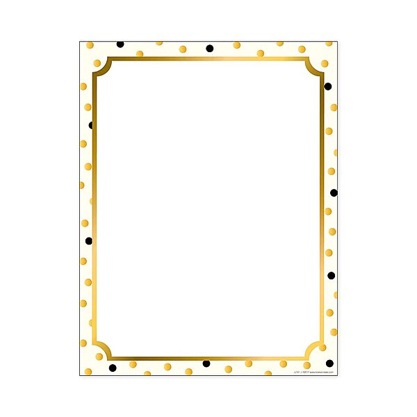 Barker Creek Designer Computer Paper, Gold, 8.5” x 11”, Decorative Printer Paper, Stationery, 50 Sheets per Pkg, Home, School and Office Supplies (741)