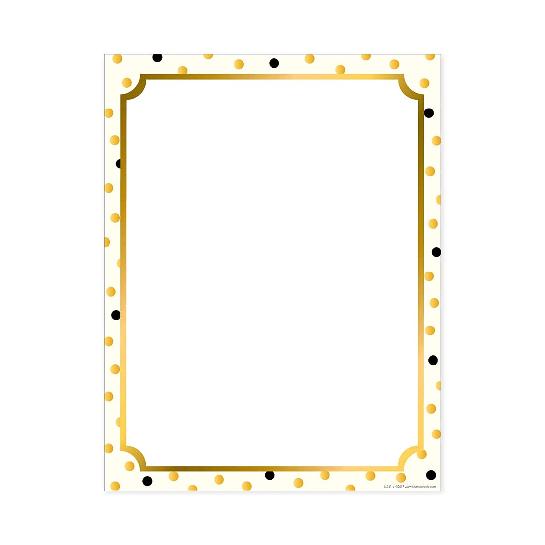 Barker Creek Designer Computer Paper, Gold, 8.5” x 11”, Decorative Printer Paper, Stationery, 50 Sheets per Pkg, Home