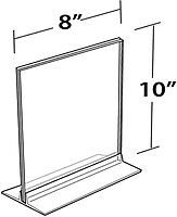 Azar Displays 102718 8-Inch by 10-Inch Vertical or Horizontal T-Strip Acrylic Sign Holder, 10-Pack