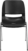 FLASH FURNITURE HERCULES Series 880 lb Capacity Ergonomic Shell Stack Chair with Chrome Frame 18" Seat Height