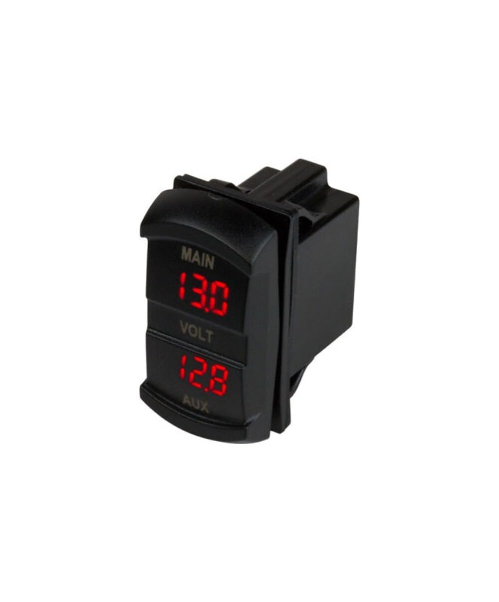 Sea-Dog Dual Volt Meter Rock Switch 10V-48VDC