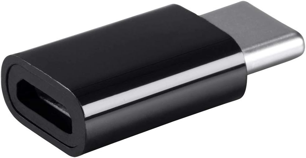Monoprice USB-C to Micro B Adapter - Black, Male to Female with Gold Plated Contacts (Pack of 2)
