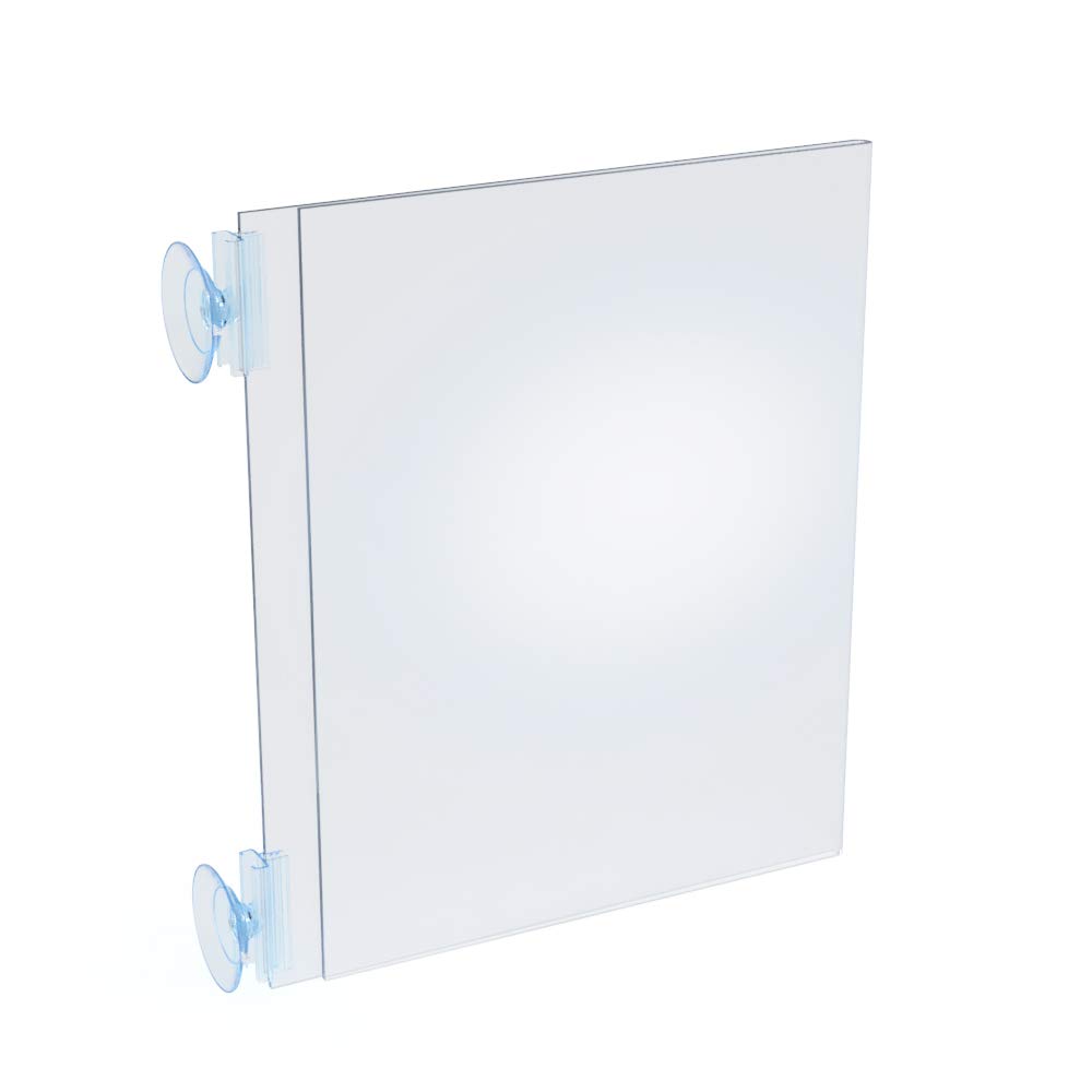 Azar Displays 106688 Two Sided Acrylic Sign Holder Suction Grippers,8.5" x 11" Pack of 10