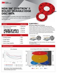 3M Cubitron II 984F Coated Ceramic Quick Change Disc - 60 Grit - 3 in Dia - 20000 Max RPM - 27714 [PRICE is per DISC]